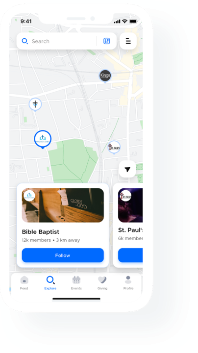 Incoming app for 
Church Discovery, 
Engagement and Giving